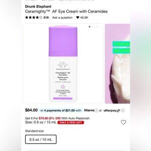Sephora Drunk Elephant Ceramighty AF Eye Cream Ceramides anti wrinkle aging firm